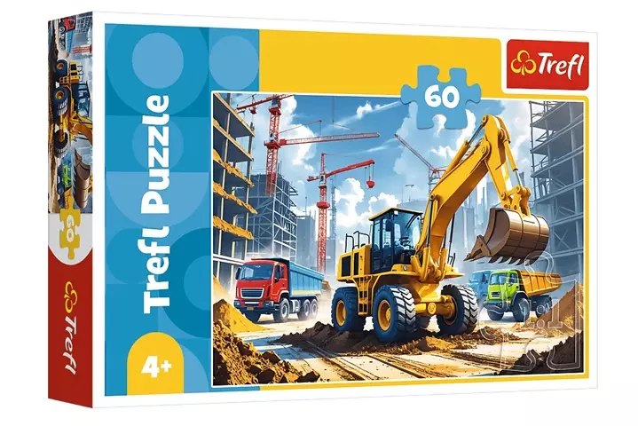 PUZZLE 60 Traktor koparko-ładowarka 17406 - Zabawki