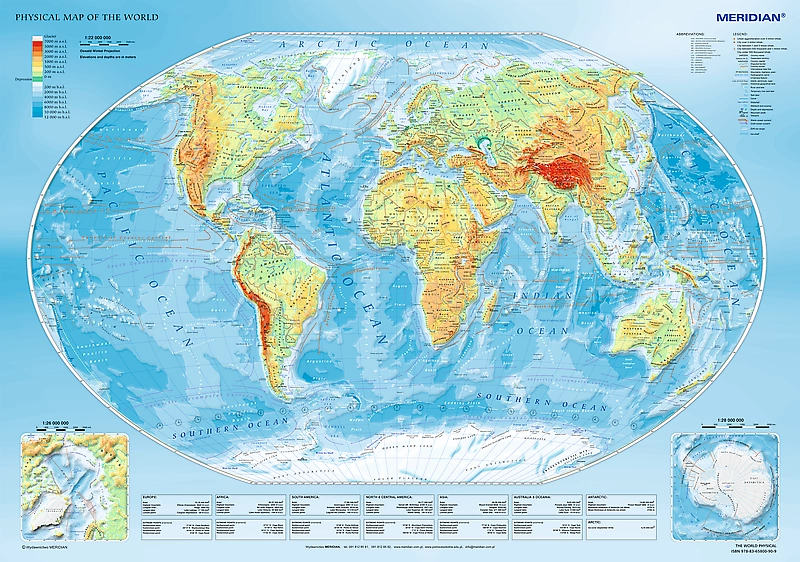 Puzzle 1000 elementów. Mapa fizyczna świata - Puzzle