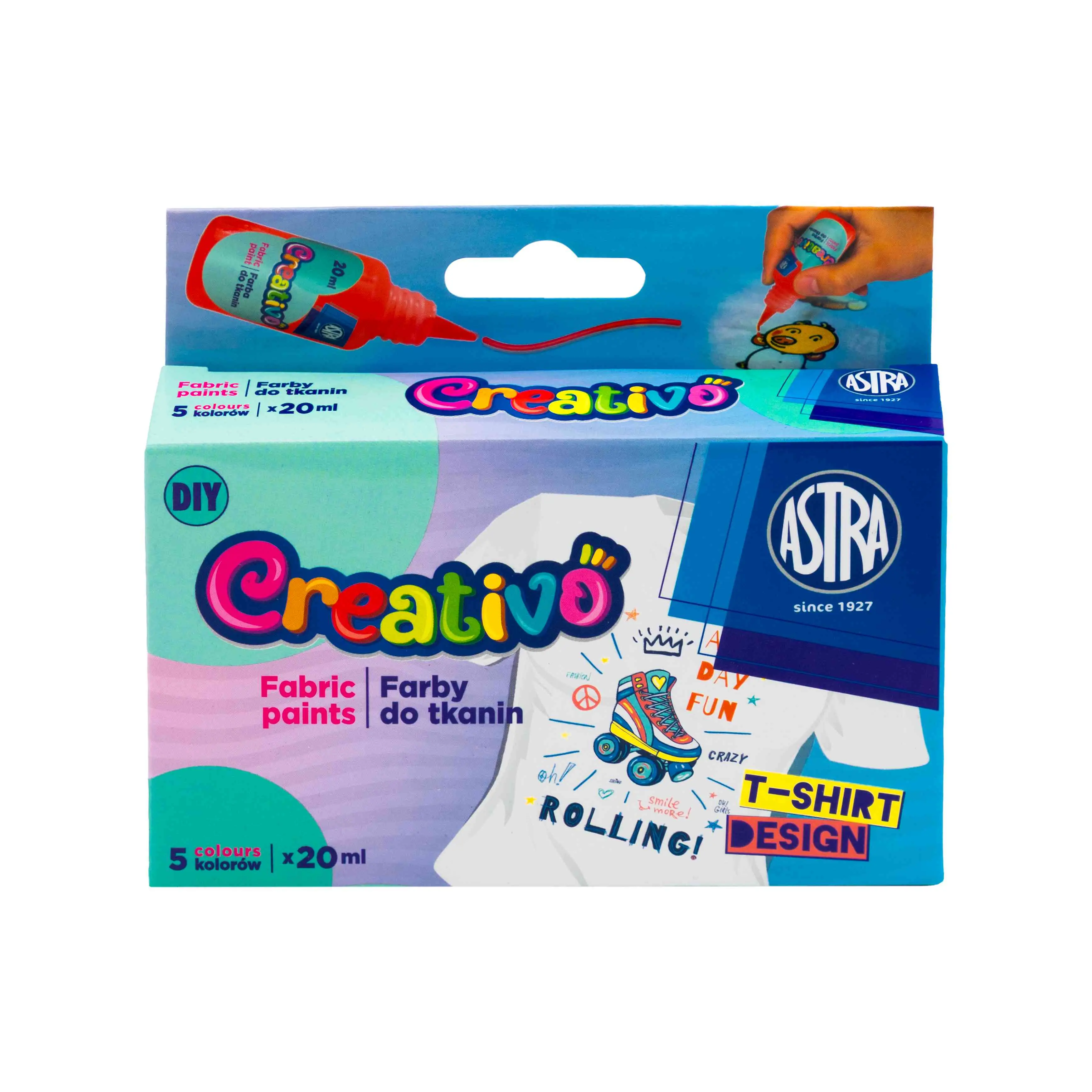 Farby do tkanin Astra Creativo 5x20ml - Papiernicze i szkolne