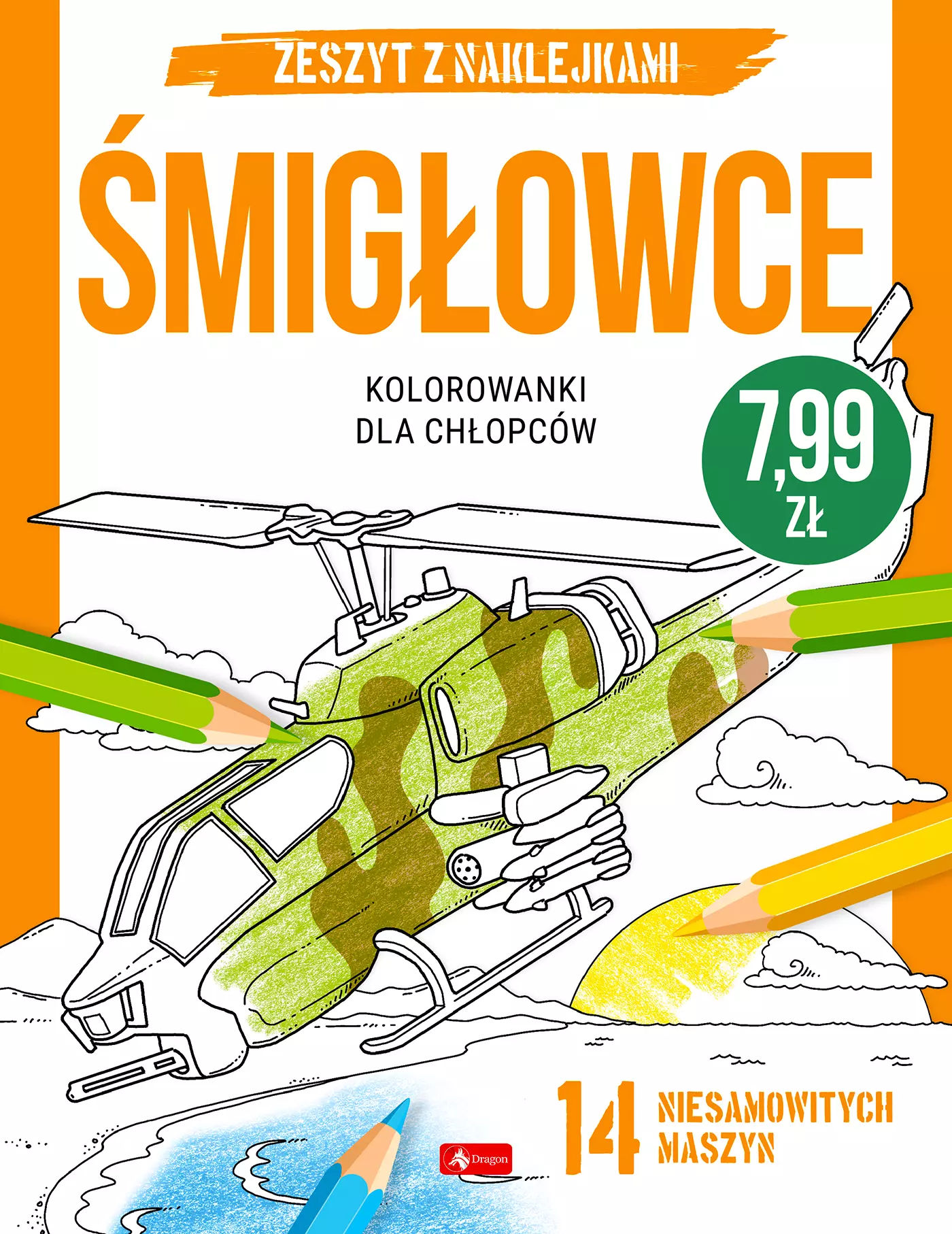 Kolorowanki dla chłopców. Śmigłowce - Książki
