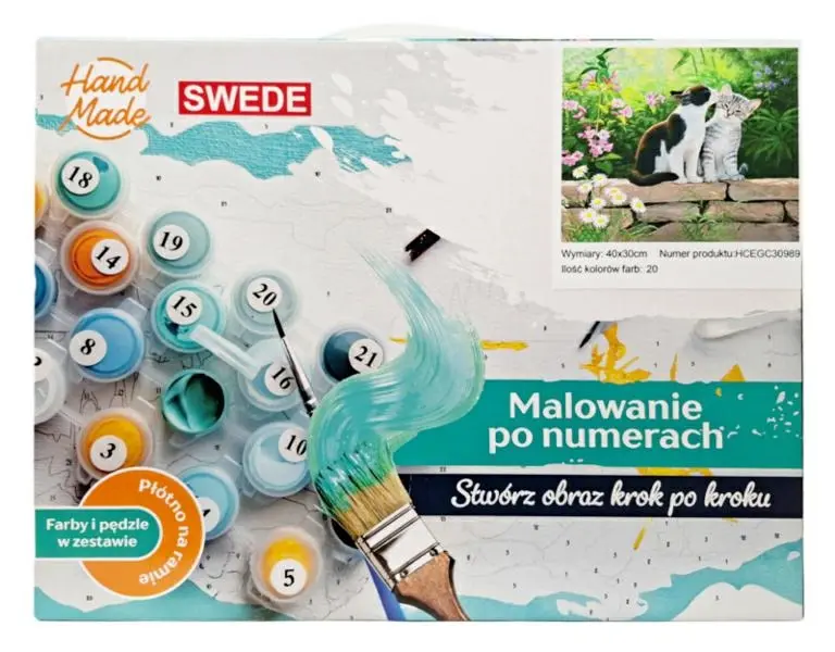 MALOWANIE PO NUMERACH-KOTKI 40x30 HCEGC30989 - Książki