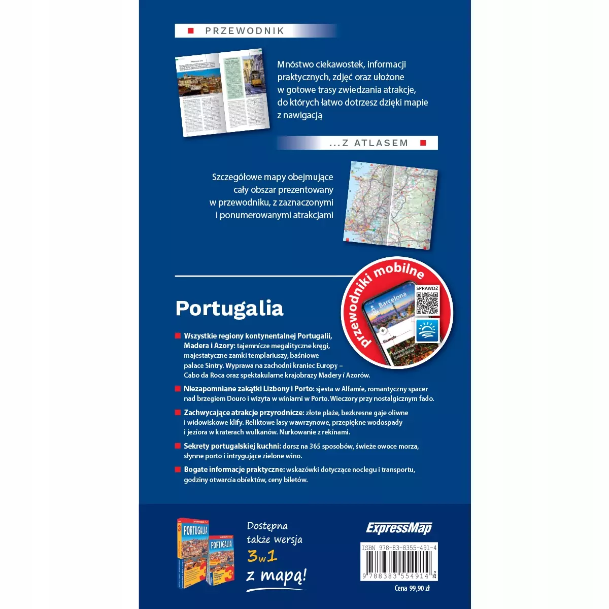 Portugalia: 2w1: przewodnik + atlas - Książki
