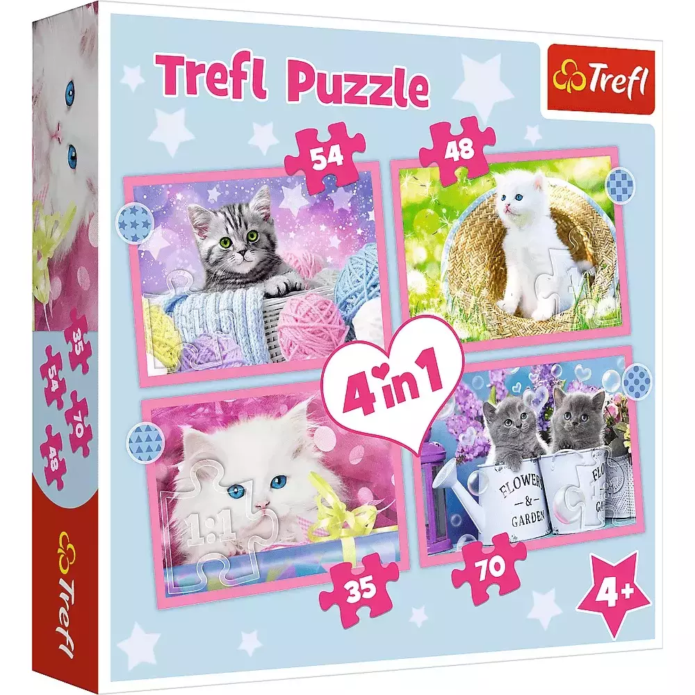 Puzzle 4w1. Zabawne Kotki - Puzzle