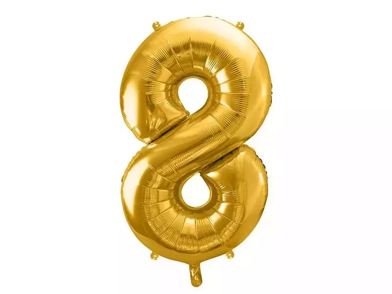 Balon foliowy 8 86cm złoty - Papiernicze i szkolne