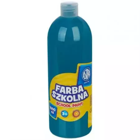 Farba szkolna 1000 ml, turkusowa - Papiernicze i szkolne