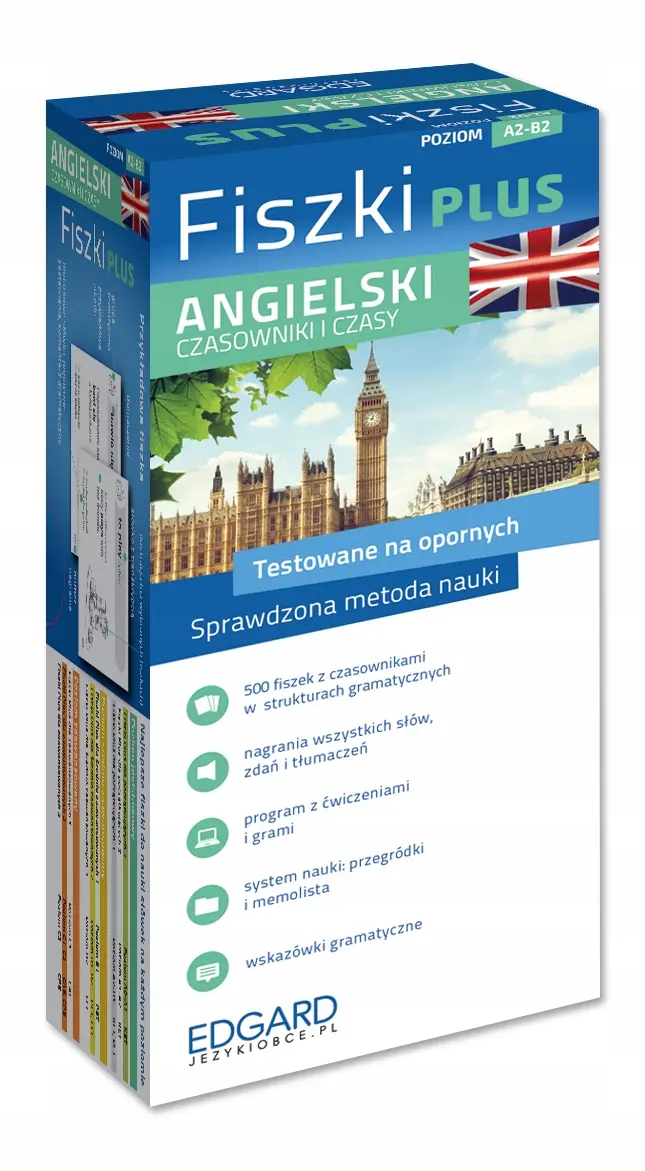 Fiszki Plus. Angielski. Czasy i czasowniki - Książki