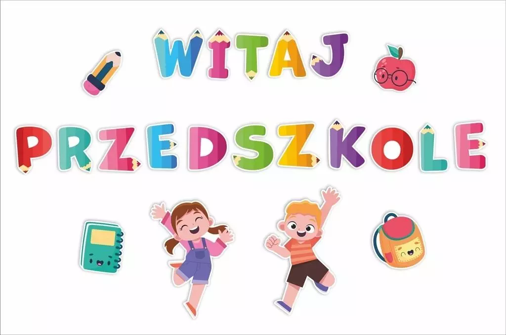 Dekoracje szkolne - Witaj przedszkole (duży napis) - Papiernicze i szkolne
