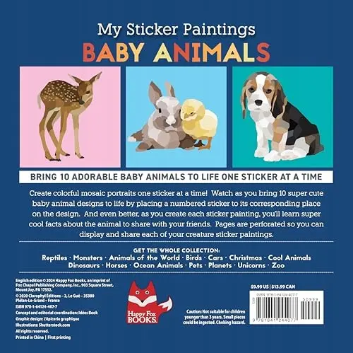 My Sticker Paintings: Baby Animals: 10 Adorable Paintings - Książki