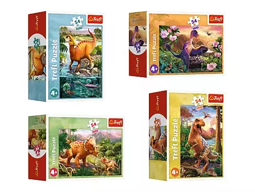 Puzzle Mini 54 elementy. Niesamowite dinozaury, mix wzorów - Puzzle