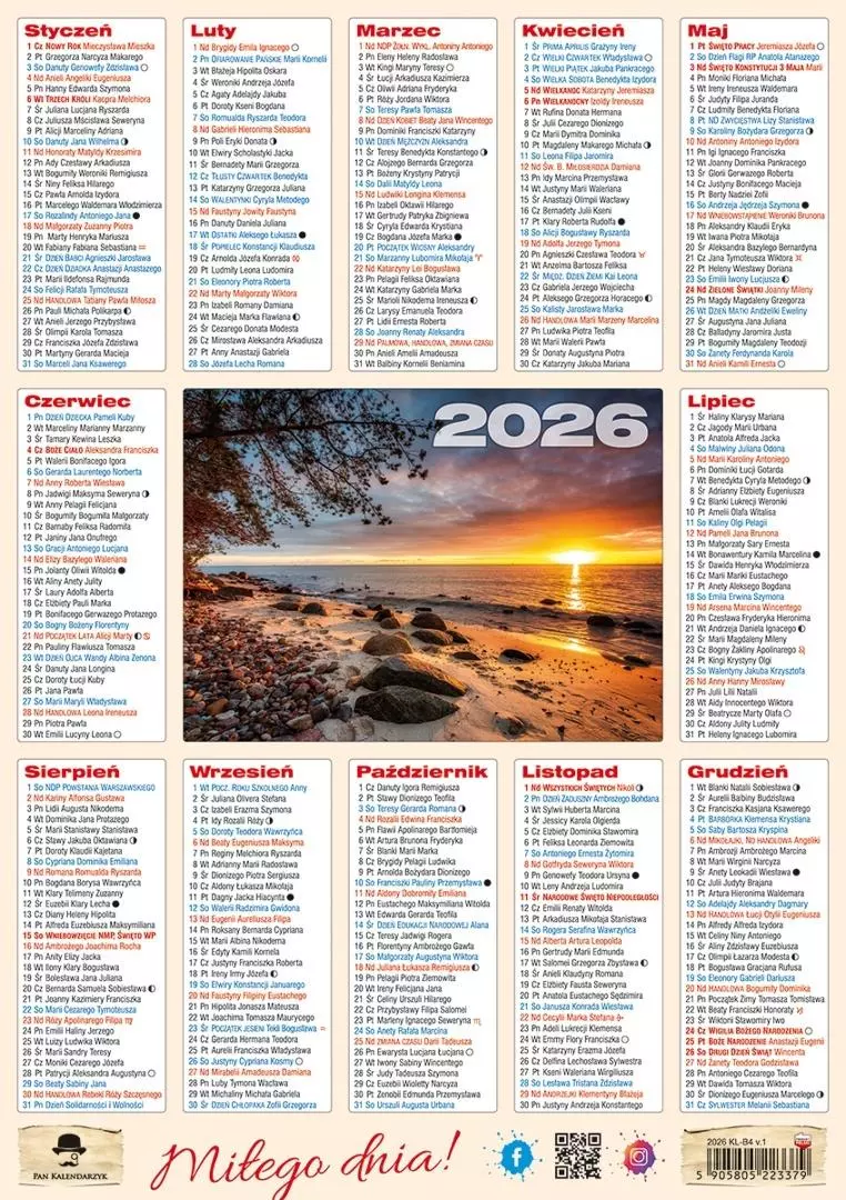 Kalendarz 2026 listkowy - Książki