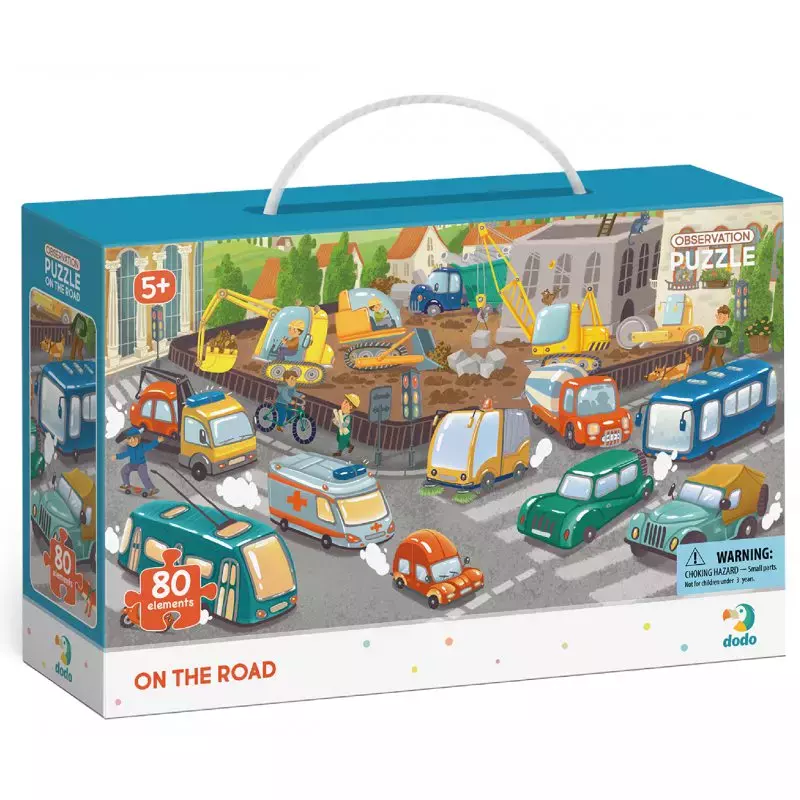 Puzzle 80 elementów. Obserwacyjne. Na drodze - Puzzle