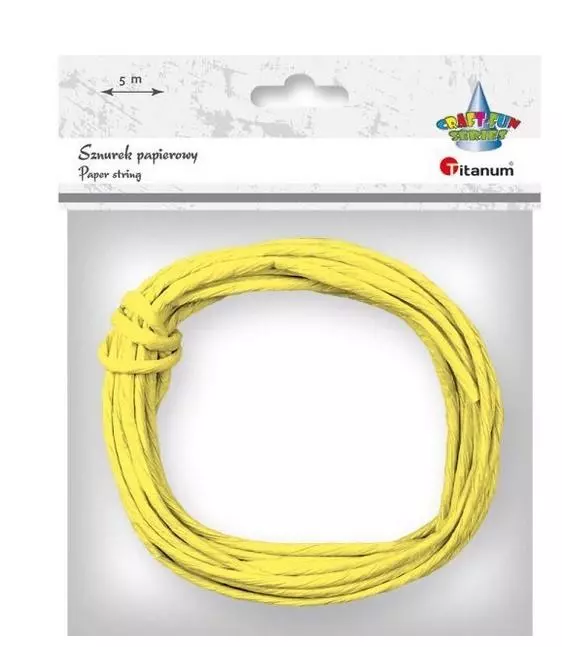 Sznurek papierowy 3.5mmx5m cytrynowy - Papiernicze i szkolne