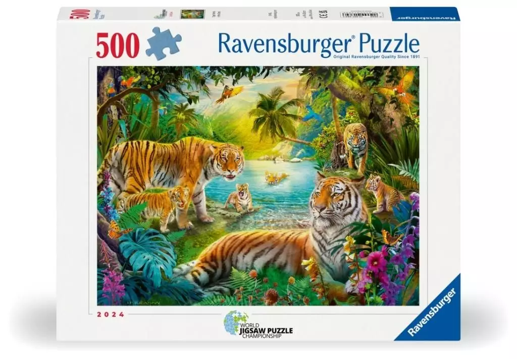 Puzzle 2D: Rodzina Tygrysów 500el - Puzzle