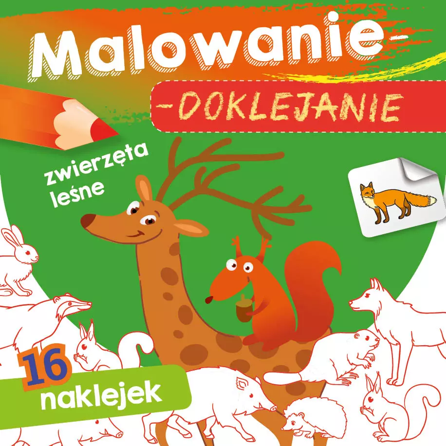 Malowanie-doklejanie. Zwierzęta leśne - Książki
