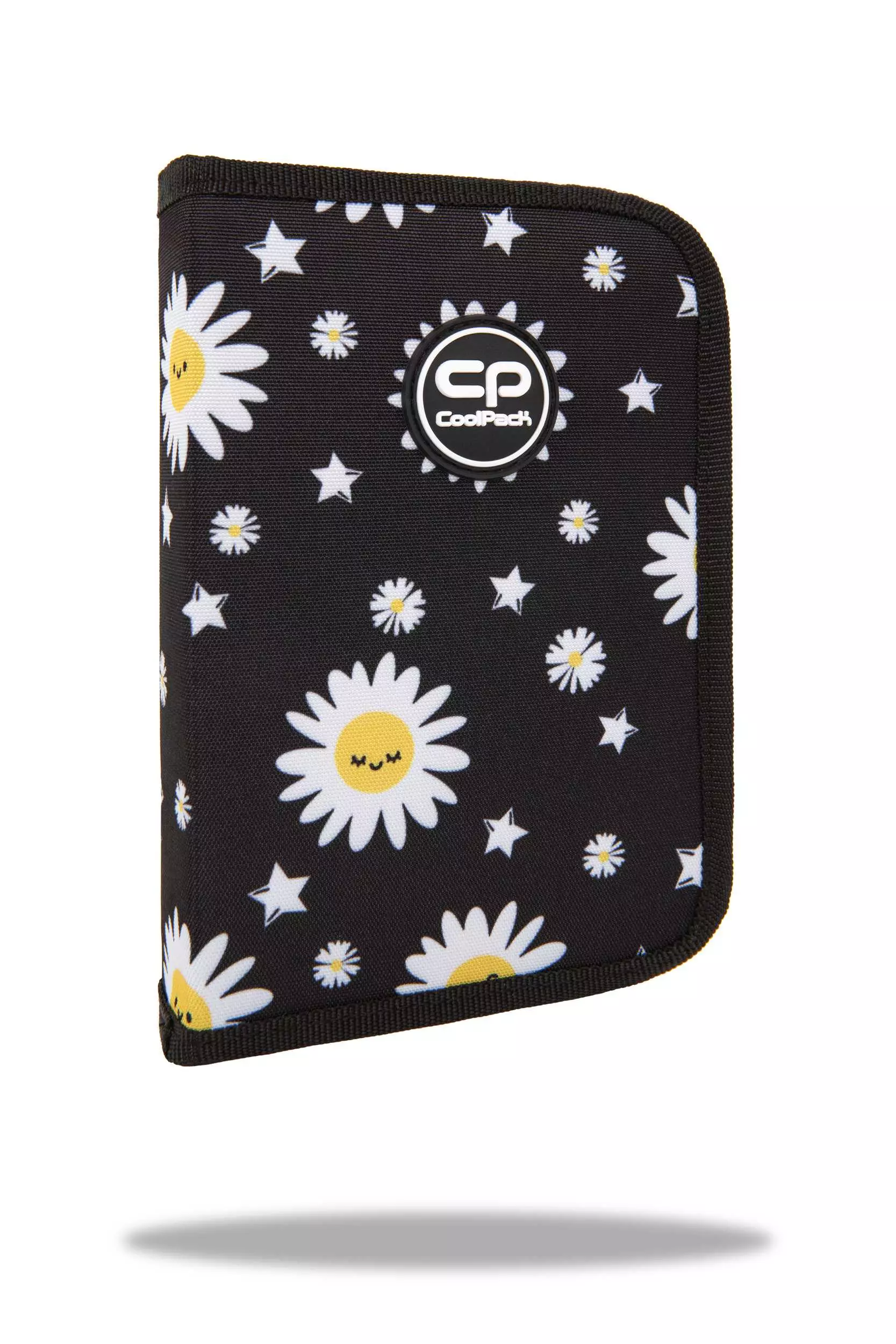 Piórnik jednoklapkowy bez wyposażenia Coolpack Clipper Daisy Black - Papiernicze i szkolne