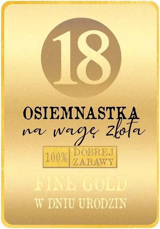 Karnet Urodziny 18 - Papiernicze i szkolne