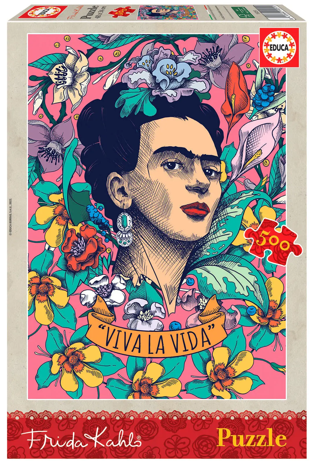 Puzzle 500 Viva La Vida Frida Kahlo 111350 - Puzzle