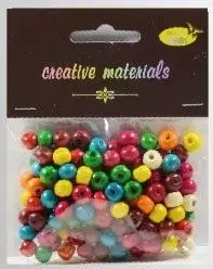 Koraliki drewniane kolorowe ok 26g ok150szt - Papiernicze i szkolne