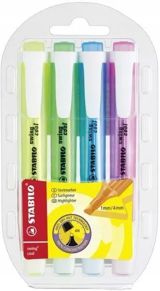Zakreślacz Swing Cool etui 4 STABILO - Papiernicze i szkolne
