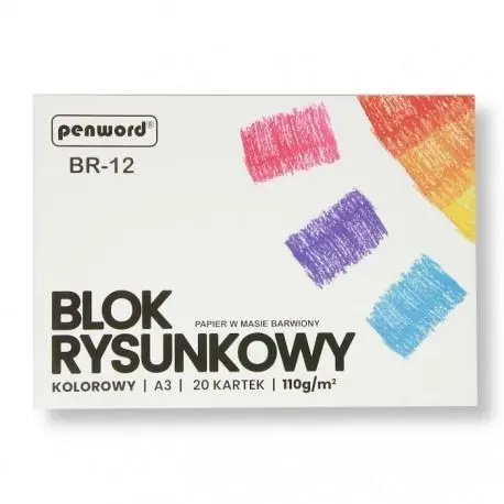 Blok techniczny A3 kolorowy 180g 20 kartek - Papiernicze i szkolne