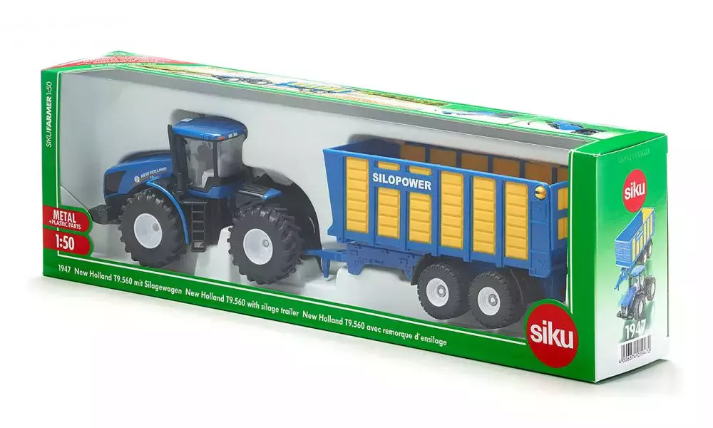 Traktor New Holland T9.560 z przyczepą, 1:50 - Zabawki