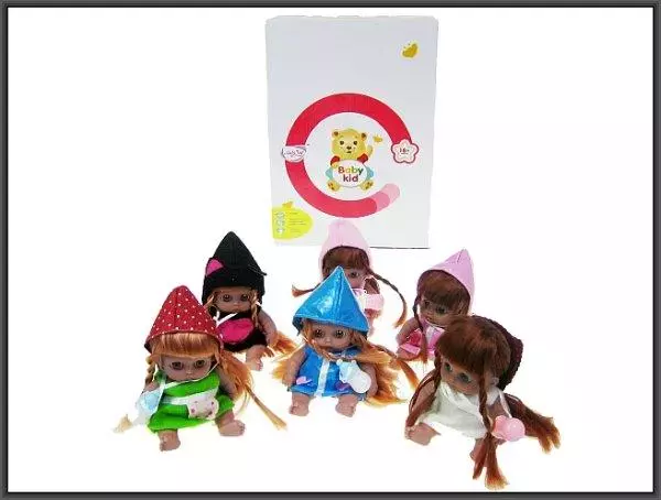 Mini Laleczki z dźwiękiem 13cm w czapeczkach 12085 - Zabawki