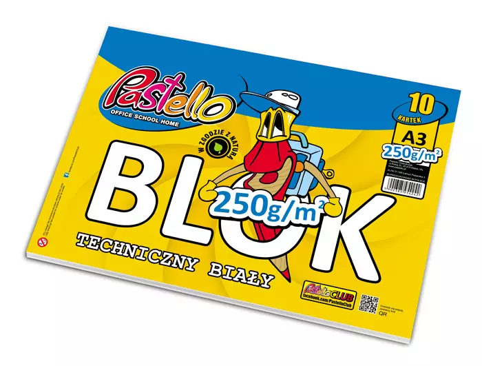PASTELLO Blok techniczny biały A3 250g - Papiernicze i szkolne