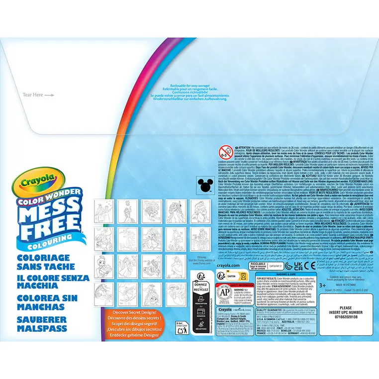 Crayola Kolorowanka dla dzieci i 4 niebrudzące magiczne flamastry Color Wonder Mess Free Księżniczki Disneya 3+ - Książki