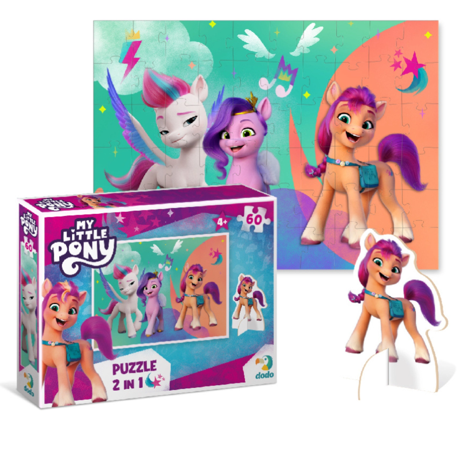 Puzzle 60 elementów. My Little Pony z figurką Sunny - Puzzle