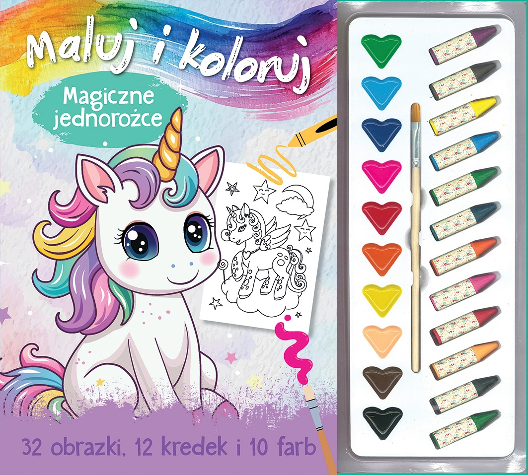 Maluj i koloruj. Magiczne jednorożce - Książki