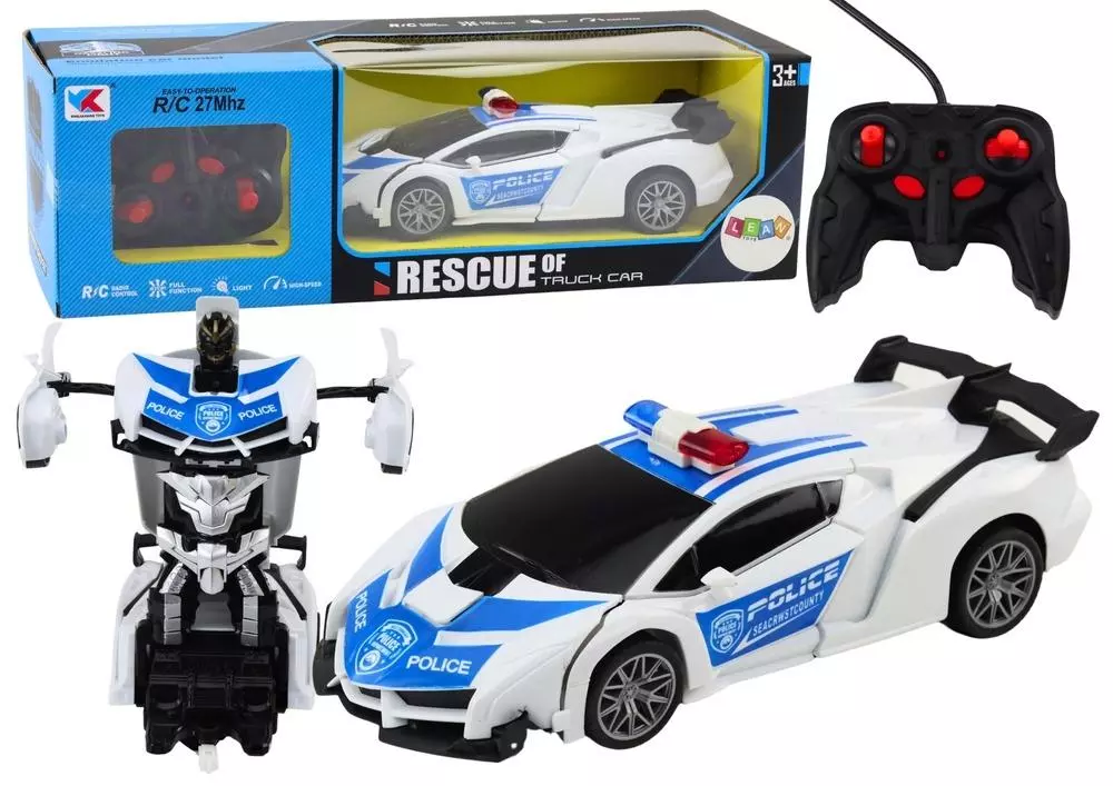 Auto-Robot R/C 2w1 transformacja Policja - Zabawki