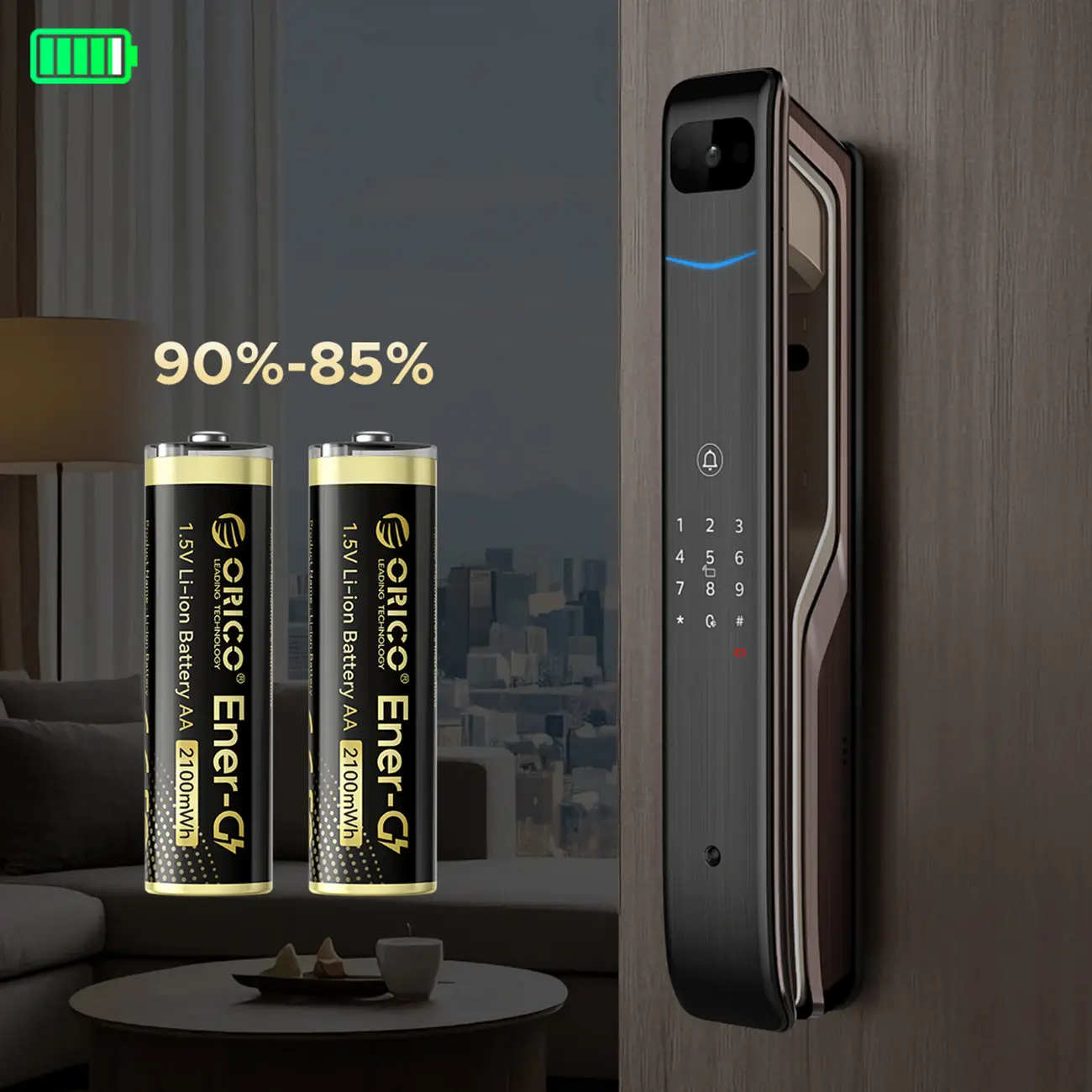 Bateria litowa Orico Ener-G EG5C 1,5 V 2100mWh akumulator AA USB-C z kablem ładującym 4 szt. - Elektronika i akcesoria