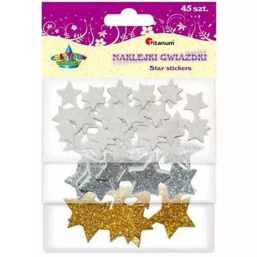 Naklejki piankowe Gwiazdki Brok 282941 Pbh Op45szt - Papiernicze i szkolne