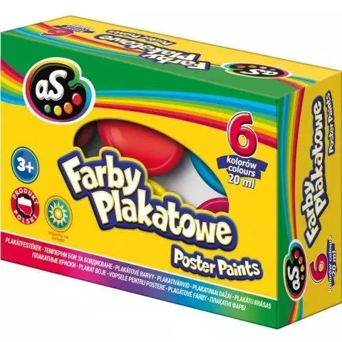 Farby plakatowe, 6 kolorów - Papiernicze i szkolne