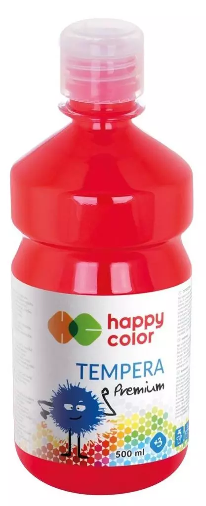 Farba tempera Premium 500ml czerwona HAPPY COLOR - Papiernicze i szkolne