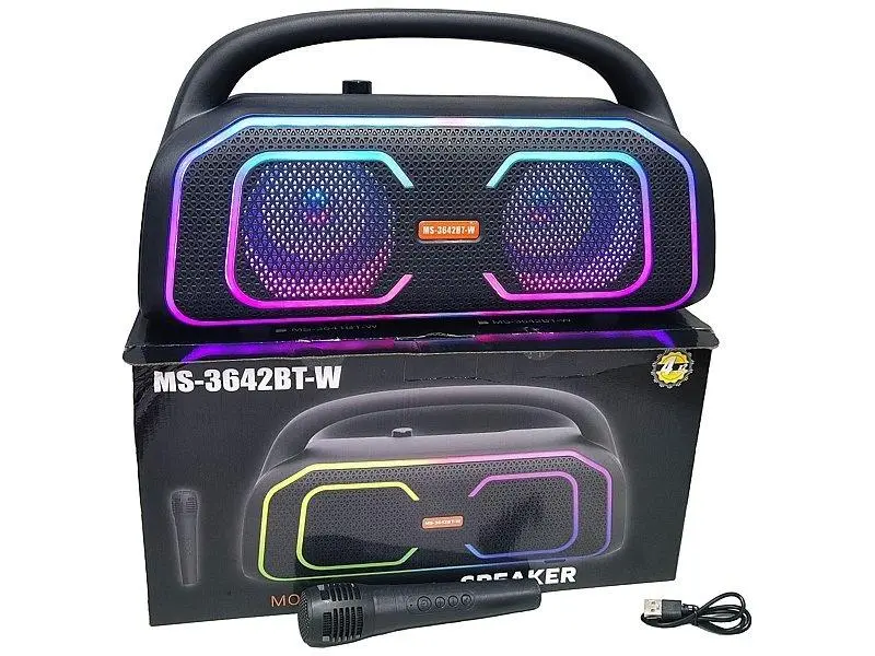 Głośnik Bluetooth z mikrofonem karaoke USB - Elektronika i akcesoria