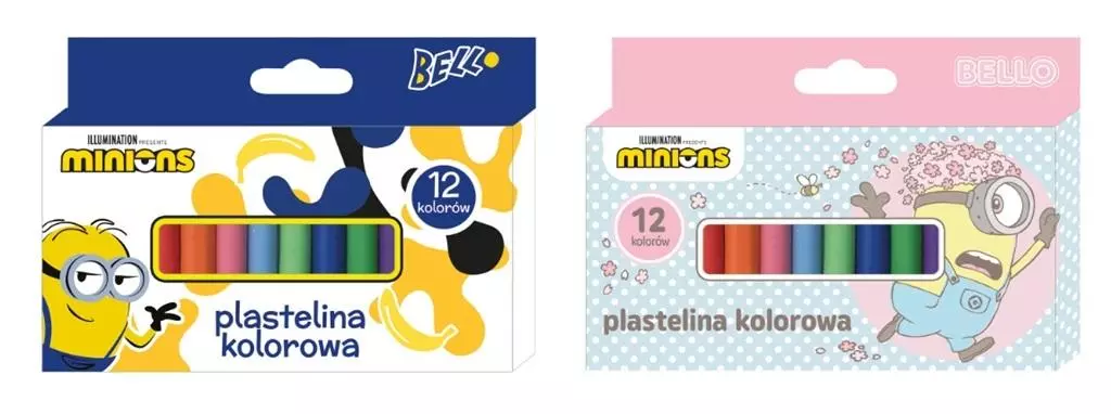 Plastelina 12 kolorów Minionki - Papiernicze i szkolne