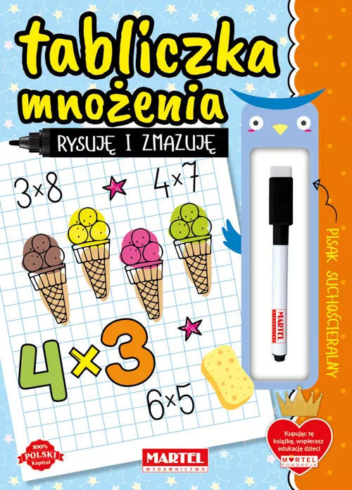 Tabliczka mnożenia z flamastrem. Rysuję i zmazuję - Książki