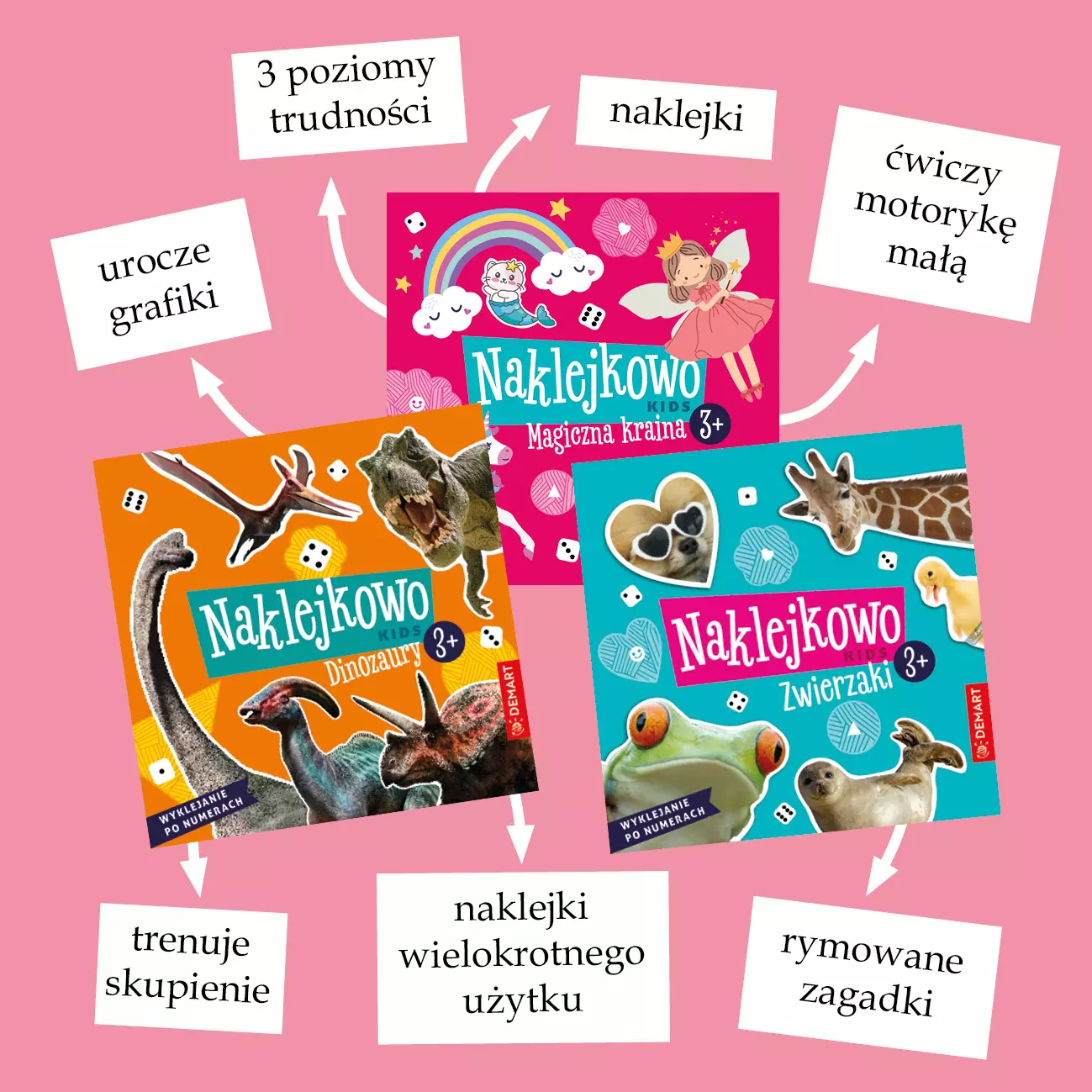 Naklejkowo Kids 3+. Zwierzaki - Książki