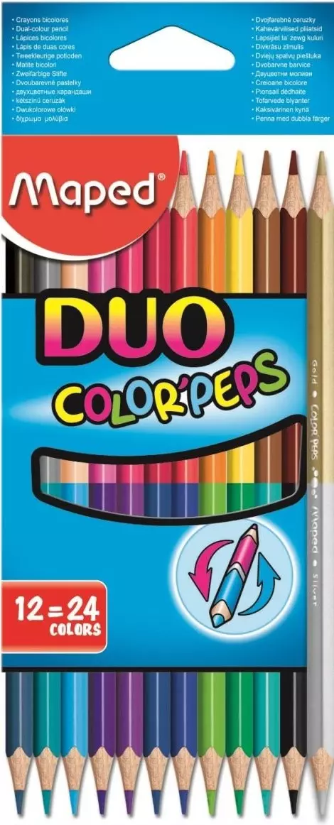 Kredki dwustronne Color'Peps Duo, 12 sztuk - Papiernicze i szkolne