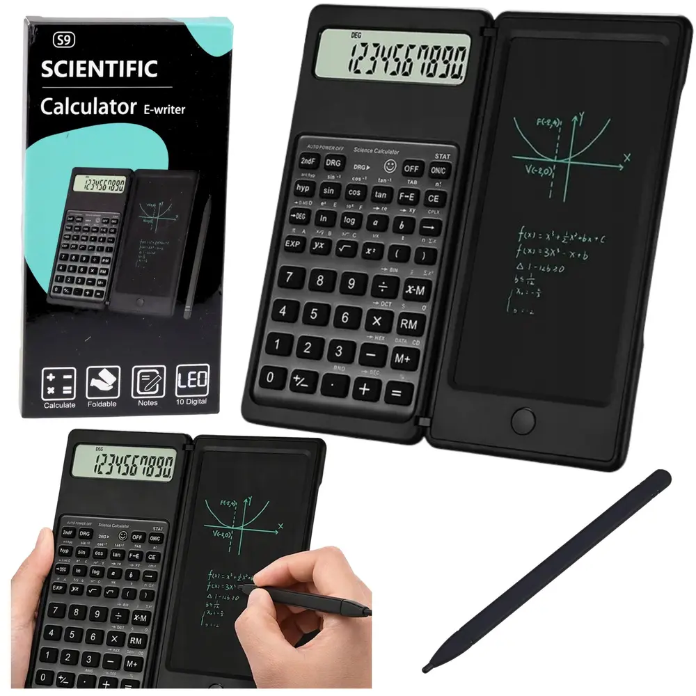 Kalkulator Naukowy Biurowy Z Tablicą LCD Tablet Graficzny Rysik 10 Cyfr - Papiernicze i szkolne