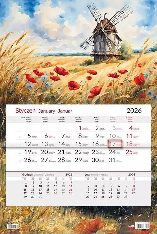 Kalendarz 2026 jednodzielny Młyn - Książki