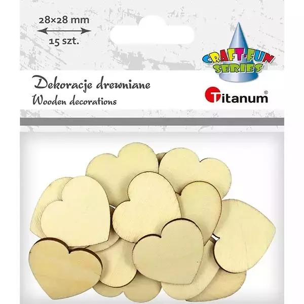 Drewniane serca 15szt - Papiernicze