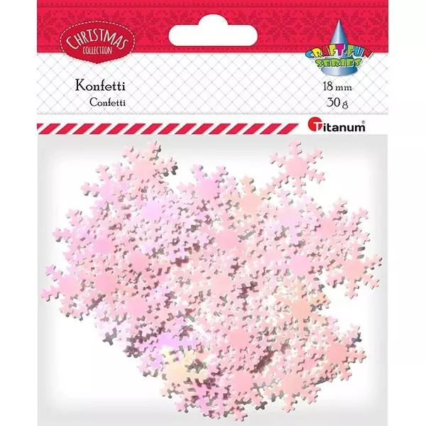 Konfetti Płatki śniegu bladoróżowe 30g - Impreza