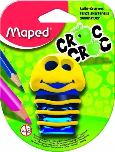 Temperówka z dwoma otworami Croc Croc, mix kolorów - Papiernicze i szkolne