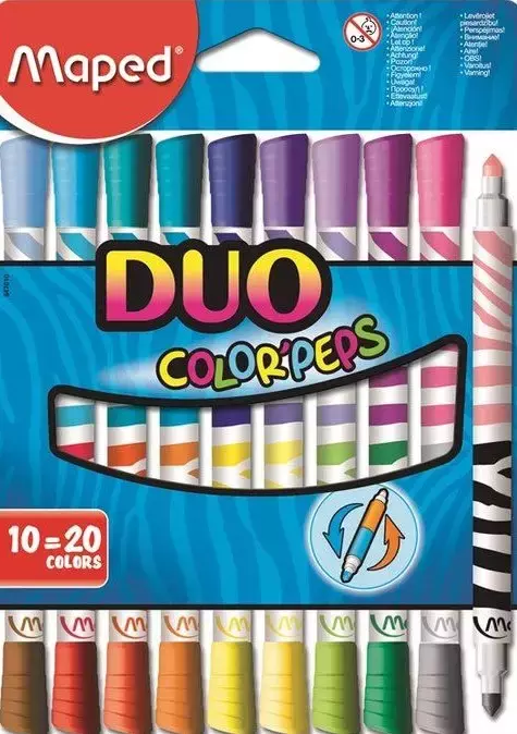 Flamastry dwustronne Color'Peps Duo, 20 kolorów - Papiernicze i szkolne