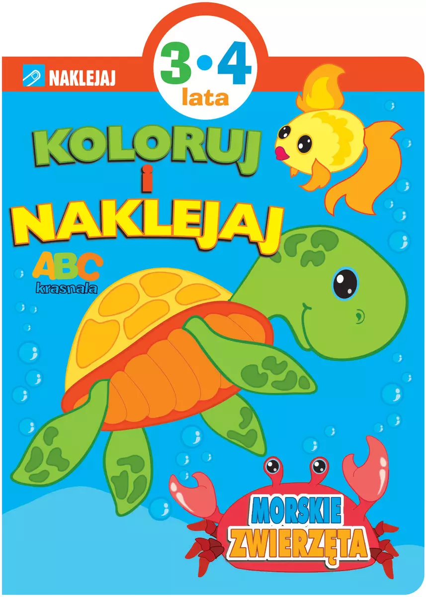 Koloruj i naklejaj. Morskie zwierzęta - Książki