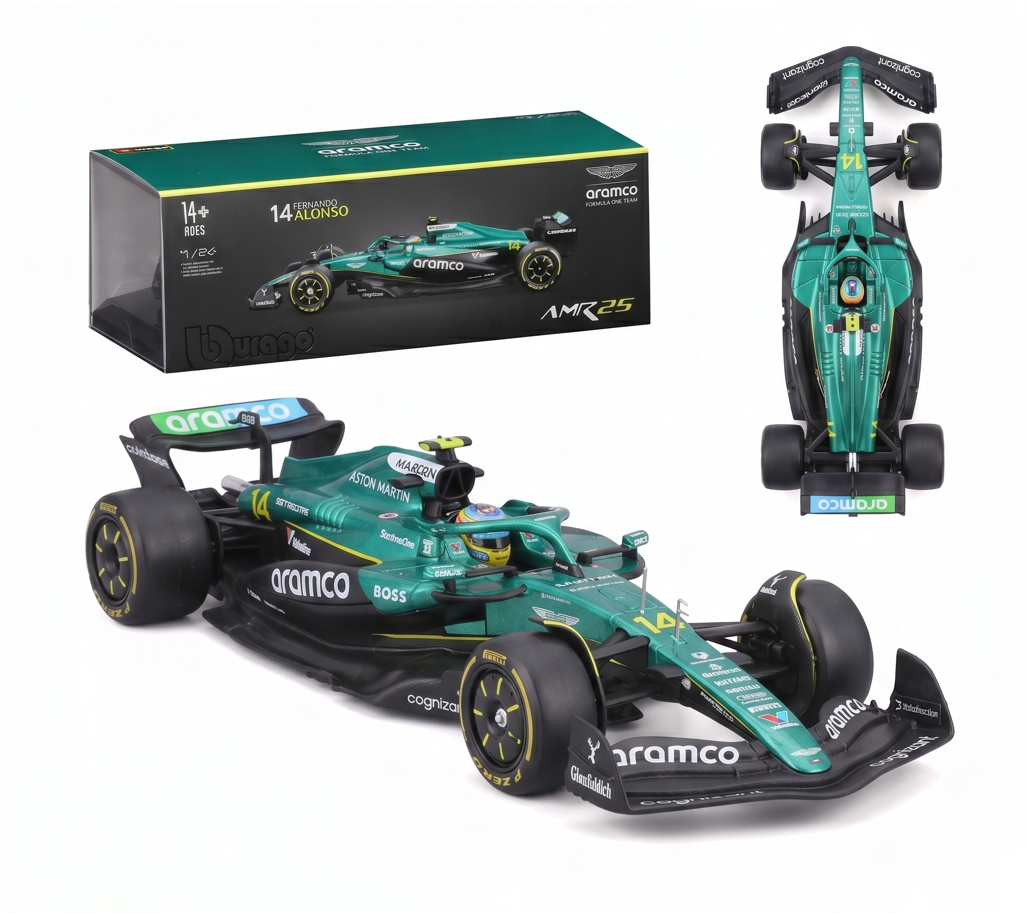 BBURAGO metal,  1:24 RACE FORMULA ASTON MARTIN - Zabawki
