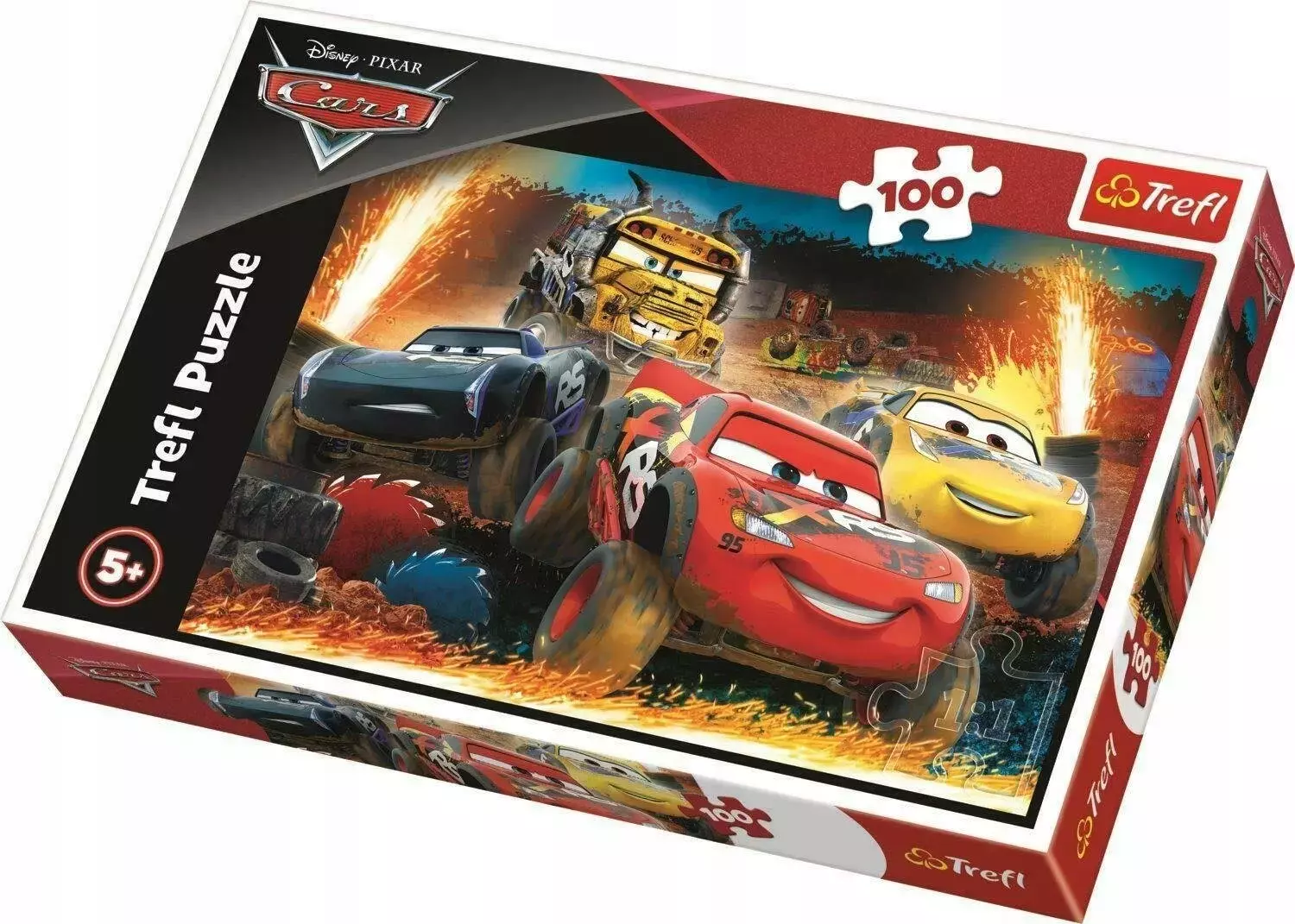 Puzzle 100 elementów. Auta 3, ekstremalny wyścig - Puzzle