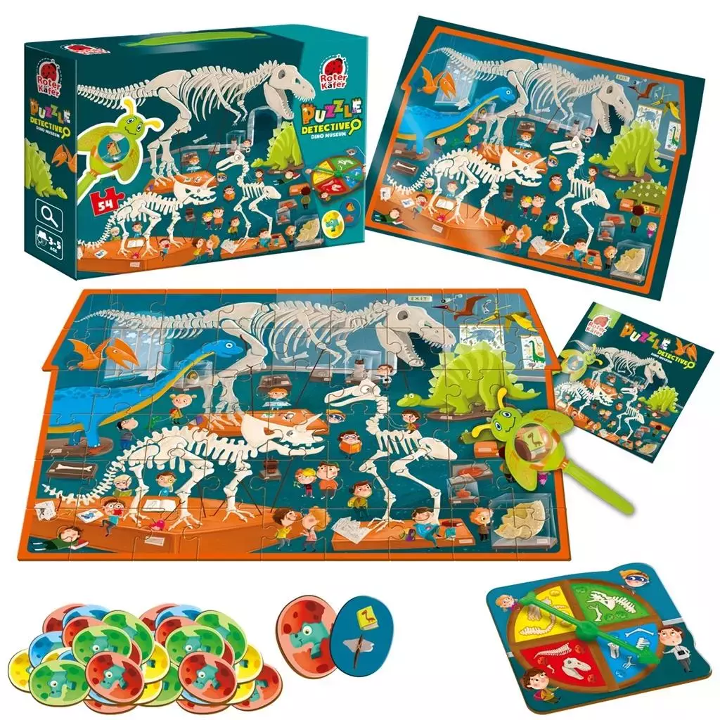 Puzzle edukacyjne 54 elementy. Detektyw. Muzeum dinozaurów - Puzzle